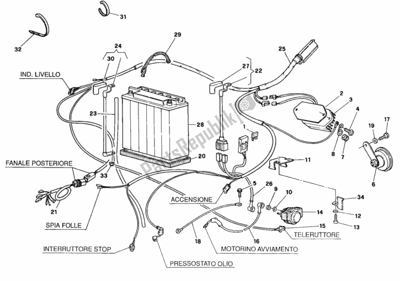 Alle onderdelen voor de Accu van de Ducati Supersport 600 SS 1995